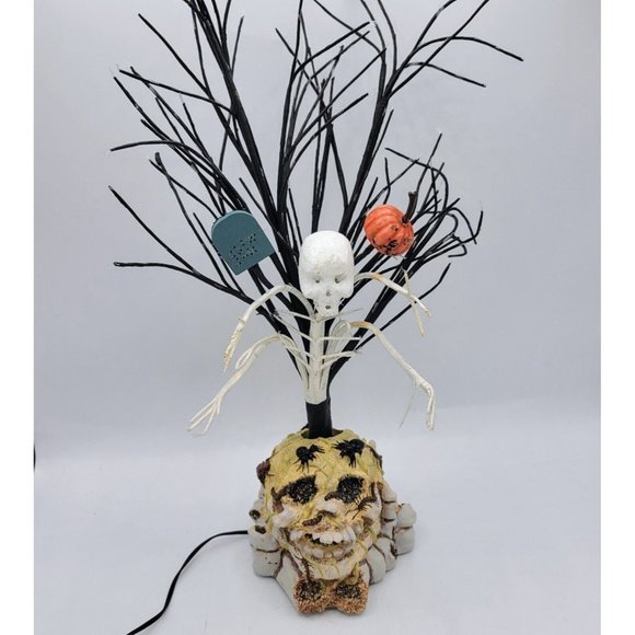 Vtg Puleo Tree Co Halloween Haunted Tree And Skull W/ Bugs Fiber Optic Electric - Picture 4 of 13